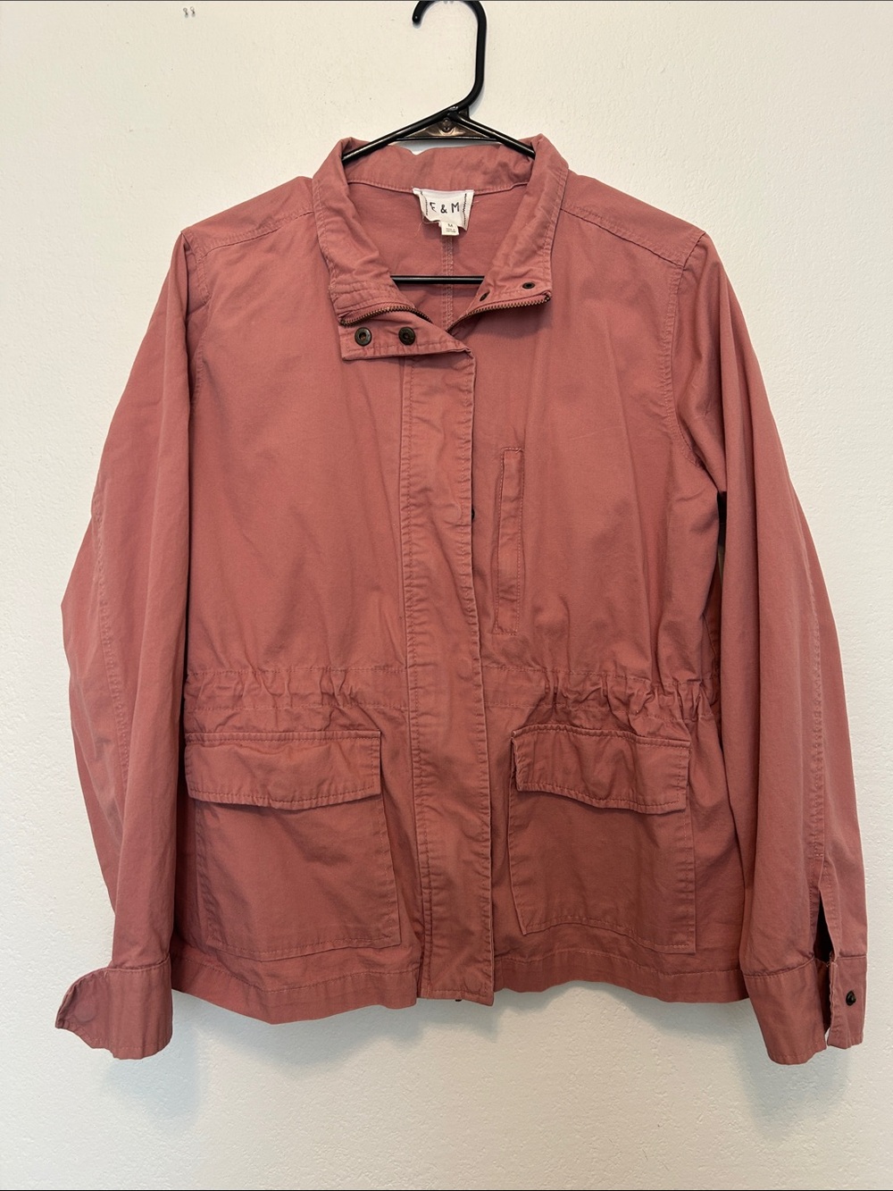 E&M Casual Utility Jacket in Dusty Rose